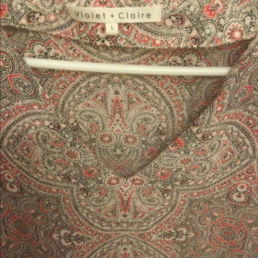 Printed top violet and claire